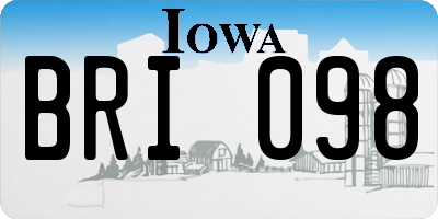 IA license plate BRI098