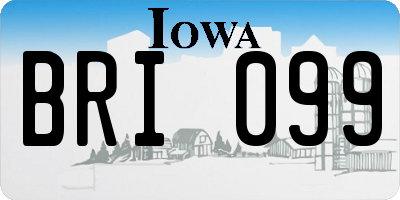 IA license plate BRI099
