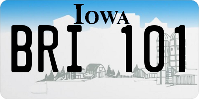 IA license plate BRI101