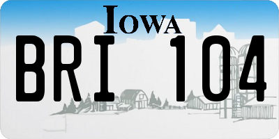 IA license plate BRI104