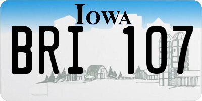 IA license plate BRI107
