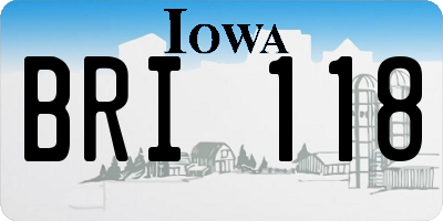IA license plate BRI118