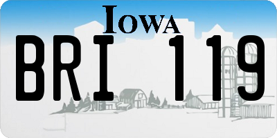 IA license plate BRI119