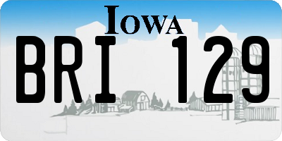 IA license plate BRI129