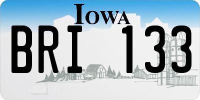 IA license plate BRI133