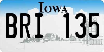 IA license plate BRI135
