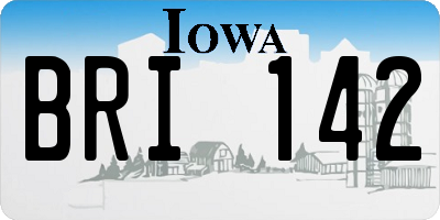 IA license plate BRI142