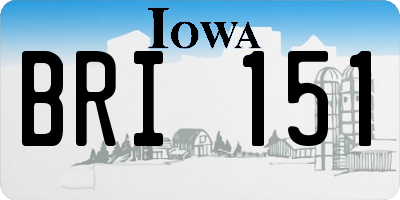 IA license plate BRI151