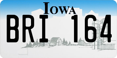 IA license plate BRI164