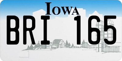 IA license plate BRI165