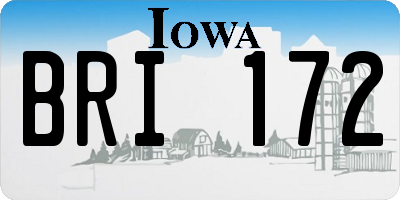 IA license plate BRI172