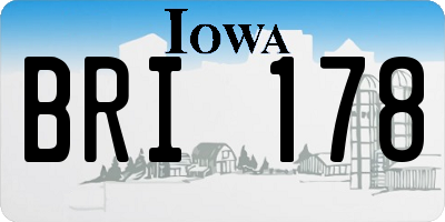 IA license plate BRI178