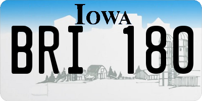 IA license plate BRI180