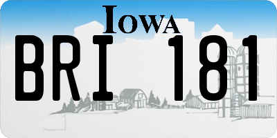 IA license plate BRI181