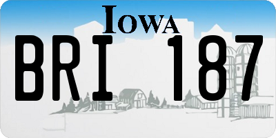 IA license plate BRI187