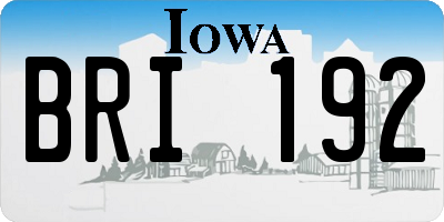IA license plate BRI192