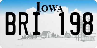 IA license plate BRI198