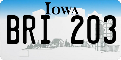 IA license plate BRI203