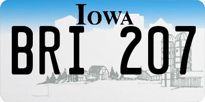 IA license plate BRI207