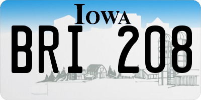 IA license plate BRI208