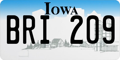 IA license plate BRI209