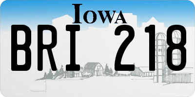 IA license plate BRI218
