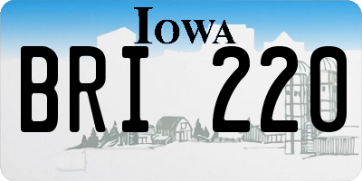 IA license plate BRI220