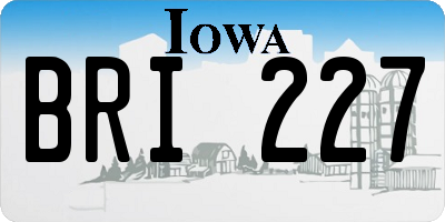IA license plate BRI227