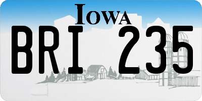 IA license plate BRI235