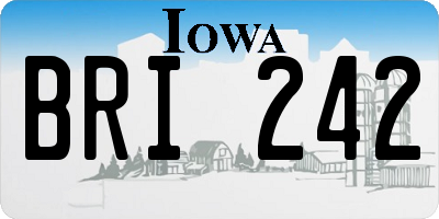 IA license plate BRI242