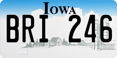IA license plate BRI246