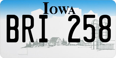 IA license plate BRI258
