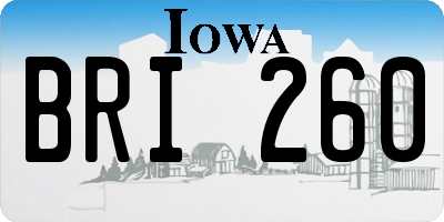 IA license plate BRI260