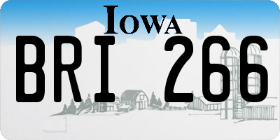 IA license plate BRI266