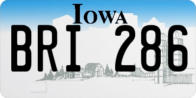 IA license plate BRI286