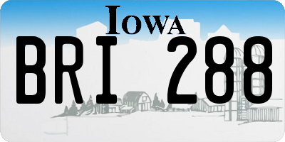 IA license plate BRI288
