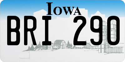 IA license plate BRI290