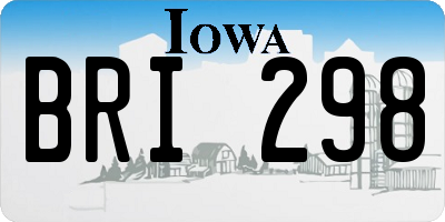 IA license plate BRI298