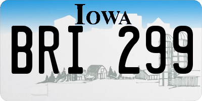 IA license plate BRI299