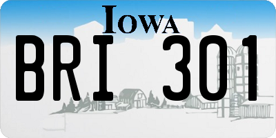 IA license plate BRI301