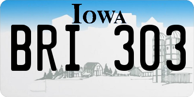 IA license plate BRI303