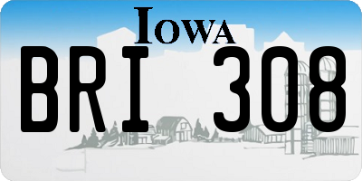 IA license plate BRI308