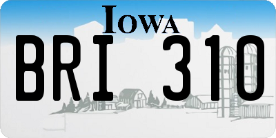 IA license plate BRI310