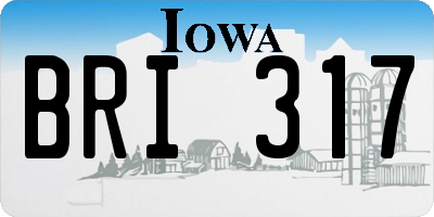 IA license plate BRI317