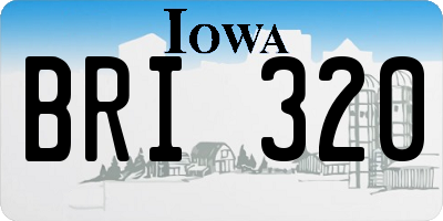 IA license plate BRI320