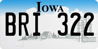 IA license plate BRI322