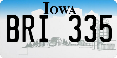 IA license plate BRI335