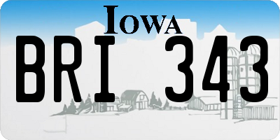 IA license plate BRI343