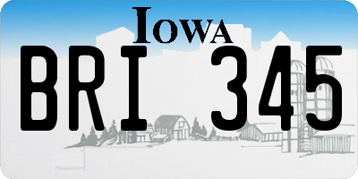 IA license plate BRI345