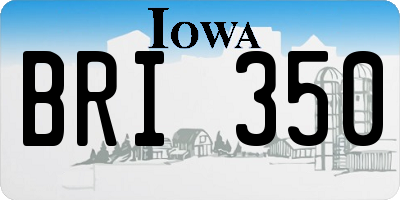 IA license plate BRI350